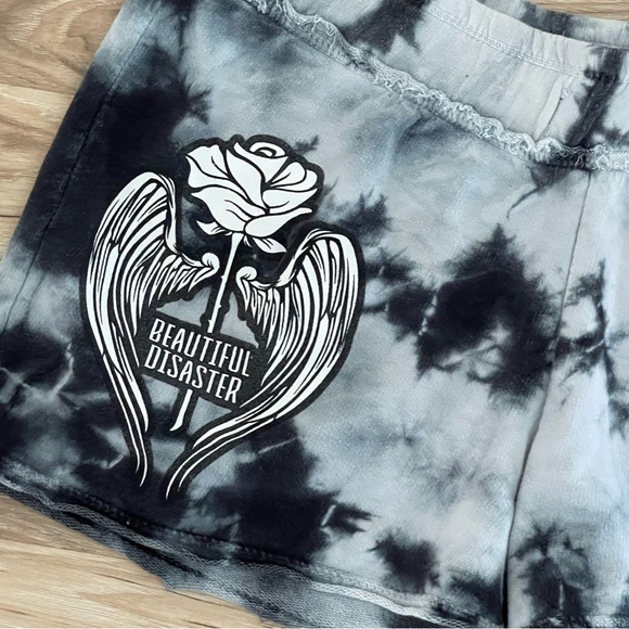 Beautiful Disaster Women's Black and White Pajama Shorts - Picture 2 of 6